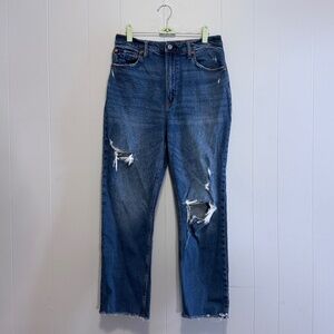 Abercrombie & Fitch Curve Love Ankle Straight Ultra High Rise Jean Size 30 Long